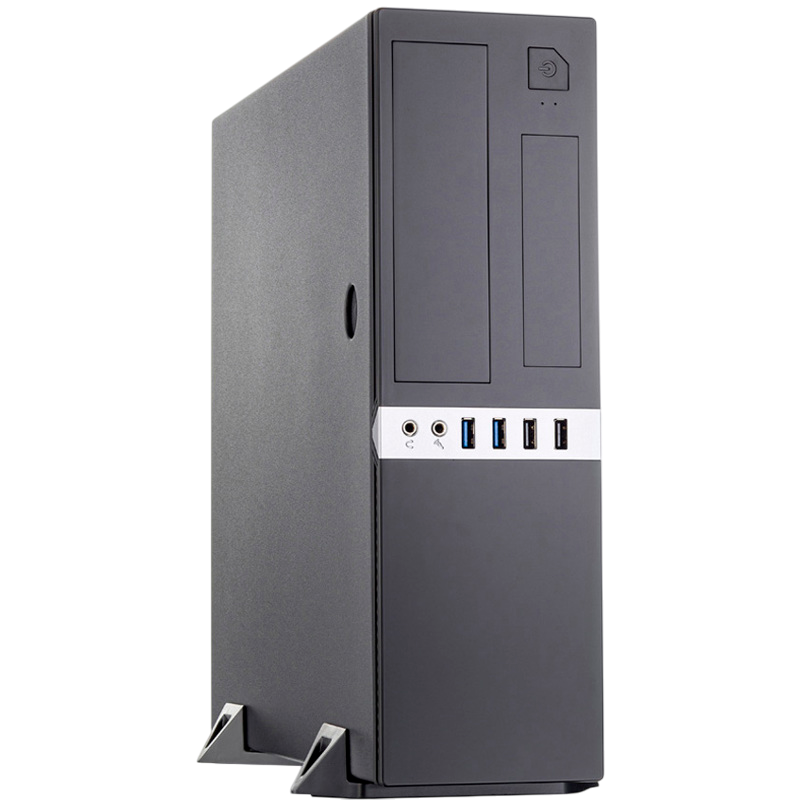 Корпус без блока питания/ Case Foxline mATX Desktop w/o PSU, 2xUSB3.0, 2xUSB2.0, toolless, Black, 8cm. fan, no powercord (FL-203)