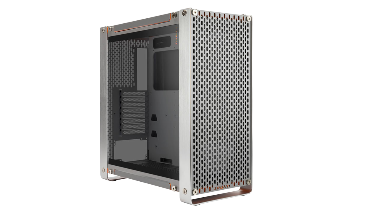 Корпус без блока питания/ Case InWin Dubili, Full-Tower, TG, 4x140mm, 2xUSB-A 3.2 + 1xUSB-C 3.2, E-ATX, ATX, mATX, mITX Titanium Grey (IW-CS-DUBILIASB-GRY)