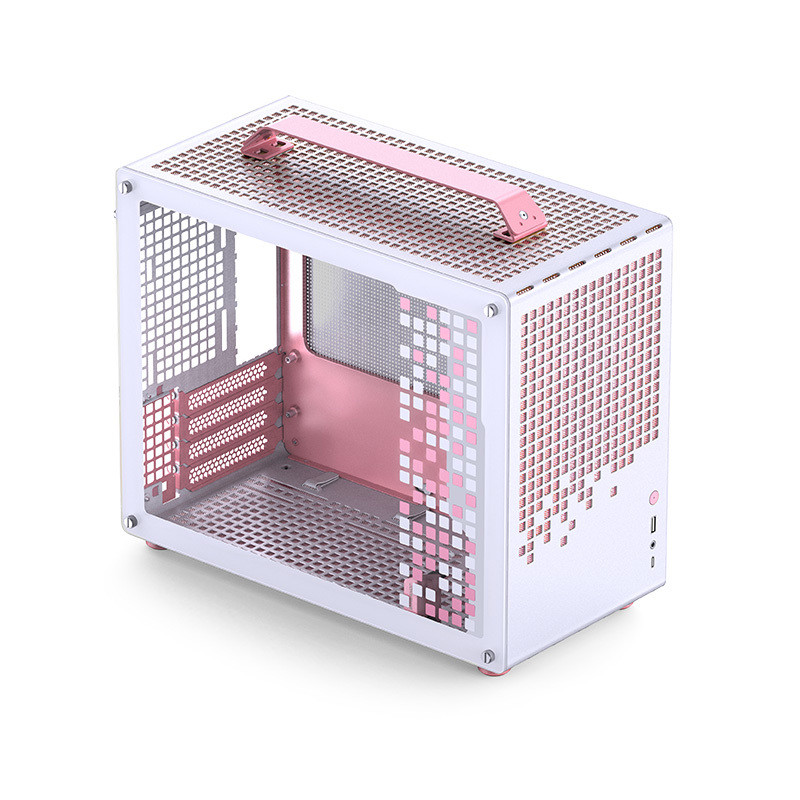 Корпус без блока питания/ Case JONSBO Z20, Mini-Tower, TG, no fan, 1xUSB-A 3.2 + 1xUSB-C 3.2, mATX, mITX Pink/White (Z20 PINK/WHITE)