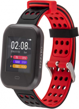 Смарт-часы Rekam Bizzaro F630 1.3" OLED корп.черный/ серебристый рем.черный разм.брасл.:L (2202000010)