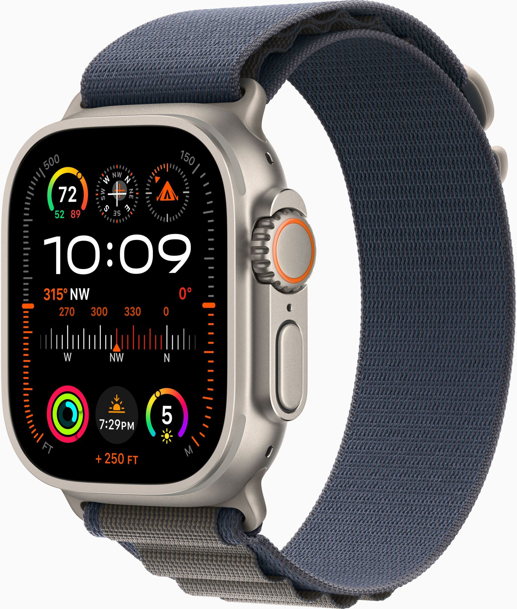 Смарт-часы Apple Watch Ultra 2 A2986 49мм OLED корп.титан Alpine loop рем.синий разм.брасл.:145-190мм (MREP3LL/ A) (MREP3LL/A)