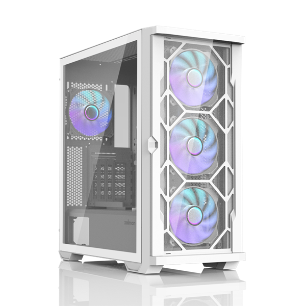 корпус ZALMAN Z10 DUO White, ATX, WHITE, WINDOW, 2x3.5", 2x2.5", 2xUSB3.0, 1xUSB 3.1 Type-C, FRONT 3x120mm Infinity Mirror ARGB, REAR 1x120mm Infinity Mirror ARGB, replaceable front panel