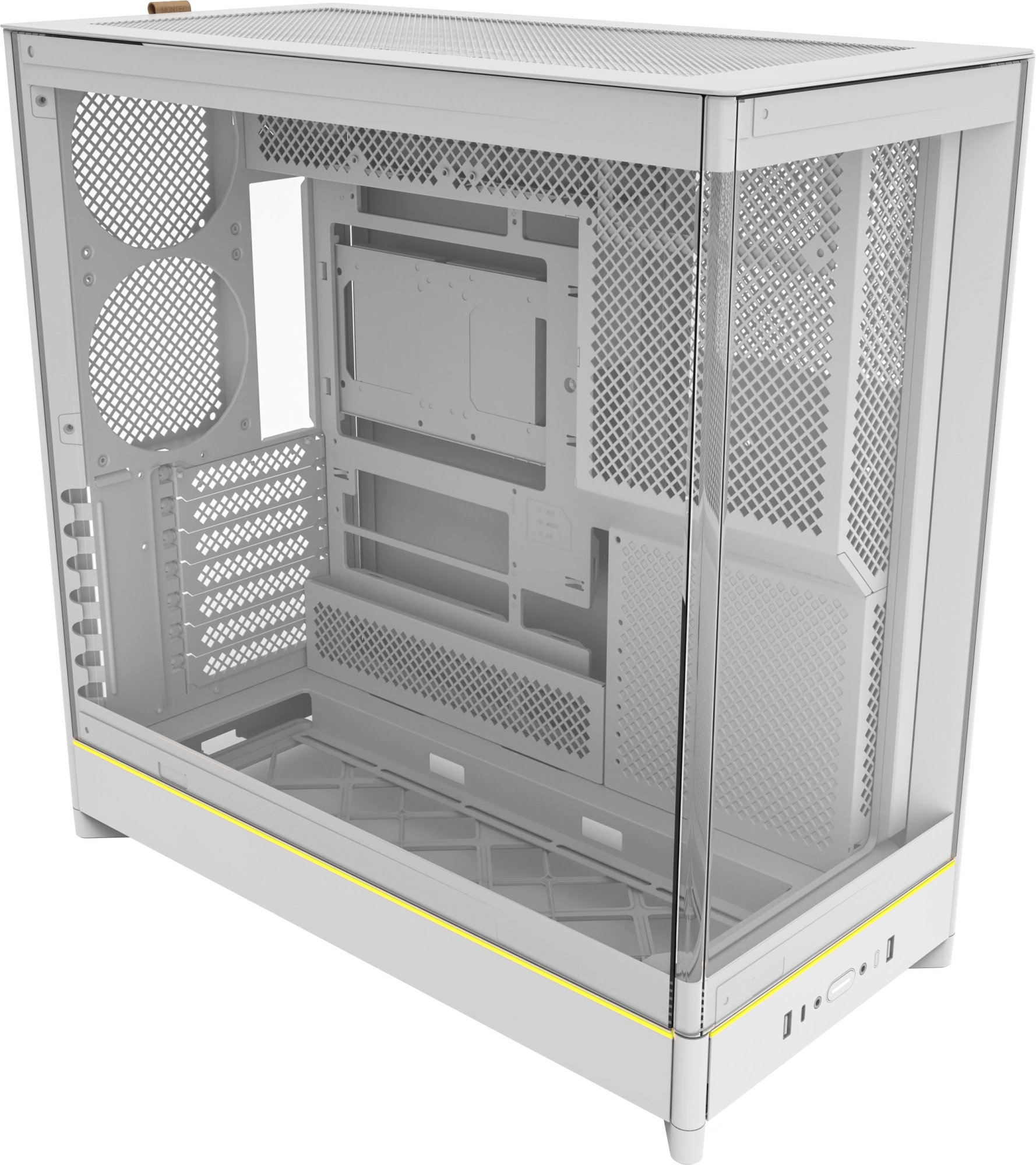 Корпус Montech HS02 белый без БП ATX 4x140mm 2xUSB3.0 audio bott PSU (HS02 WHITE)