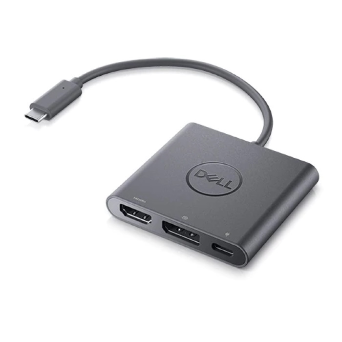 Картинка Адаптер Dell USB-C to HDMI/DP with Power Pass-Through (470-AEGY) 