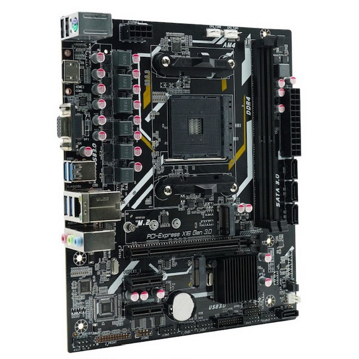 Материнская плата/ MB AFOX AMD A520 AM4, 2xDDR4(32GB), 1xPCIe 3.0x16, 2xPCIe x1, 1xMPCIe, 1xHDMI, 1xDsub, 1xLAN(1GbE), 4xSATA, 1xM.2, 4xUSB 3.0, 2xUSB 2.0, 2xPS/2, mATX (A520D4-MA5-V2)
