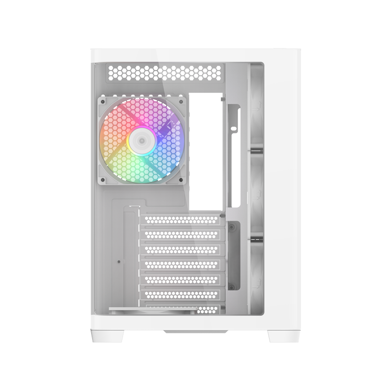 Корпус ПК без блока питания/ Case SAMA V60 White, Midi-Tower, TG, 7x120mm ARGB, 2xUSB 3.0 + 1xUSB 3.1 Type-C, ATX, mATX, mITX White (V60-WHADA7X1-GL)