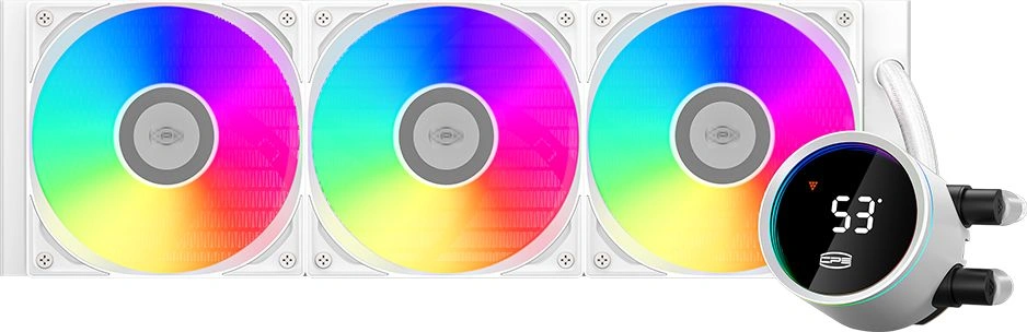 Система водяного охлаждения PcCooler DA360 Pro Digital ARGB Soc-AM5/AM4/1200/1700/1851 белый 4-pin 33.7dB Al LCD 300W Ret (DA360PRO-WHAWXL-GL)