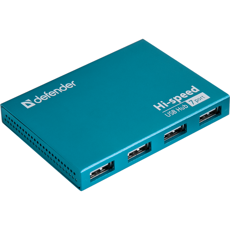 DEFENDER USB (QUADRO) SEPTIMA SLIM USB 2.0, 7 порта, (с адап. 2А) (83505)