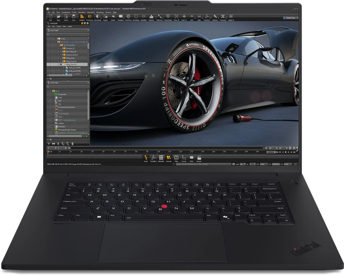 Ноутбук Lenovo ThinkPad P1 G7 Core Ultra 7 165H 32Gb SSD1Tb Intel Arc 16" IPS WQXGA (2560x1600) Windows 11 Pro black WiFi BT Cam (21KWS60G00)