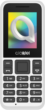 Мобильный телефон Alcatel 1068D белый моноблок 2Sim 1.8" 128x160 Nucleus 0.08Mpix GSM900/1800 GSM1900 MP3 FM microSD max32Gb (1068D-3BALRU12)