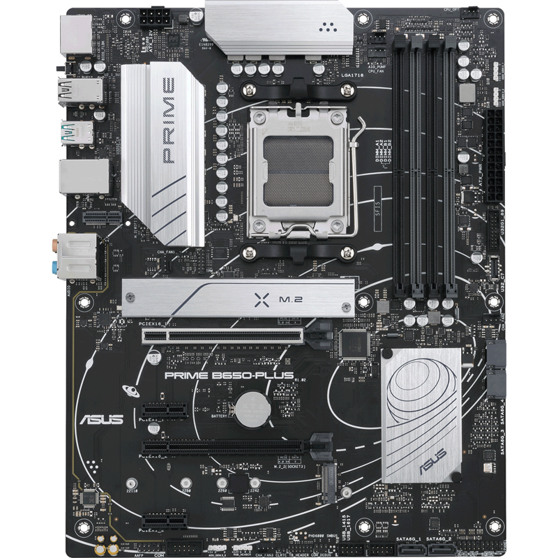 Материнская плата ASUS PRIME B650-PLUS SocketAM5 AMD B650 4xDDR5 ATX AC`97 8ch(7.1) 2.5Gg RAID+HDMI+DP (90MB1BS0-M0EAY0)