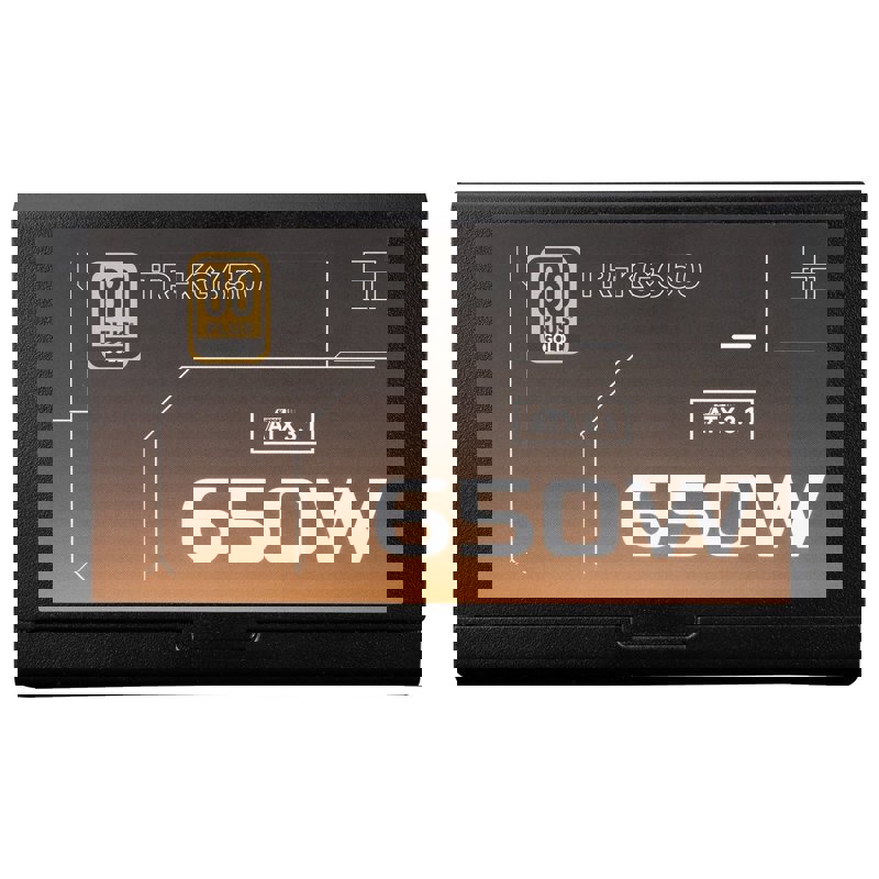 Блок питания 650W/ Power Supply Thermalright, 650W 80+ Gold (ATX, 3.1, Full modular, 1x24(20+4)pin, 2xCPU 8(4+4)pin, 2xPCIe*2 8(6+2)pin, 3xSATA3, 2xMOLEX4pin, Active, 120x120mm, 150x140x86mm, APFC, OVP, UVP, SCP, OCP, OTP, OPP, bl (TR-KG650)