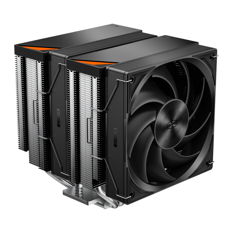 Кулер для процессора/ CPU Cooler PCCooler RZ620 (260W, 4-pin PWM, 157.5mm, Al/Cu, 6x6mm, 2x120mm, 86.73CFM, 32dBA, 2000RPM, S: 1851/1700/1200/115X, AM5/AM4, silver, black)