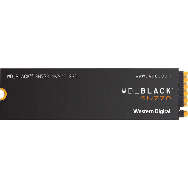 Твердотельный накопитель/ WD SSD Black SN770 NVMe, 2.0TB, M.2(22x80mm), NVMe, PCIe 4.0 x4, 3D TLC, R/W 5150/4850MB/s, IOPs 650 000/800 000, TBW 1200, DWPD 0.3 (12 мес.) (WDS200T3X0E)