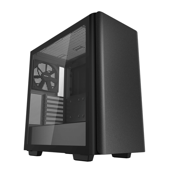 корпус Deepcool CK500 без БП, боковое окно (закаленное стекло), 1x140мм вентилятор спереди и 1x140мм вентилятор сзади, черный, EATX