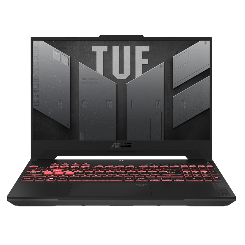 Ноутбук/ ASUS TUF A15 FA507NV-LP103 15.6"(1920x1080 (матовый, 144Hz) IPS)/AMD Ryzen 5 7535HS(3.3Ghz)/16384Mb/512PCISSDGb/noDVD/Ext:nVidia GeForce RTX4060(8192Mb)/Cam/BT/WiFi/90WHr/war 1y/2.2kg/Mecha Gray/DOS (90NR0E85-M00BJ0)