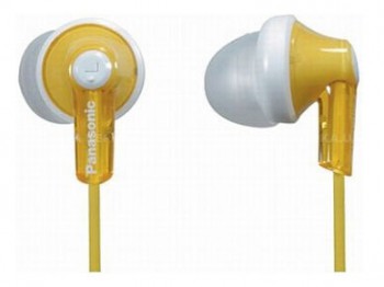Наушники вкладыши Panasonic RP-HJE118GU 1.1м белый/ желтый проводные в ушной раковине (RP-HJE118GUY)