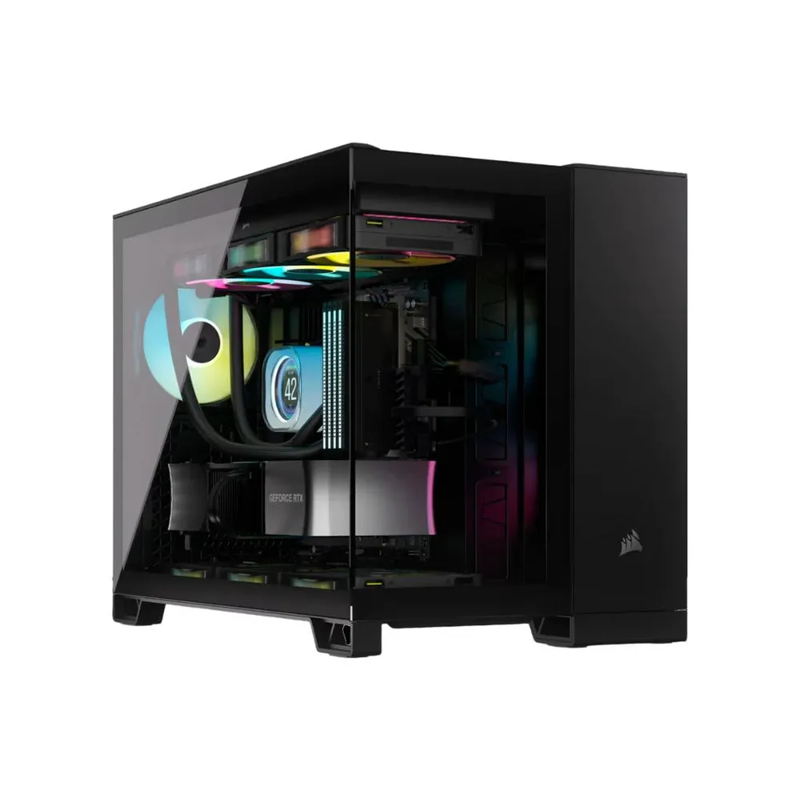 Корпус без блока питания/ Case Corsair 2500X Airflow, Midi-Tower, TG, no fan, 2xUSB-A 3.2, 1xUSB 3.2 Type-C, mATX, mITX Black (CC-9011265-WW)