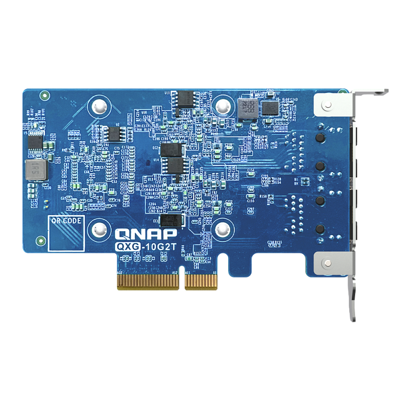 Сетевая карта/ QNAP QXG-10G2T Dual-port BASET 10GbE network expansion card; low-profile form factor; PCIe Gen3 x4