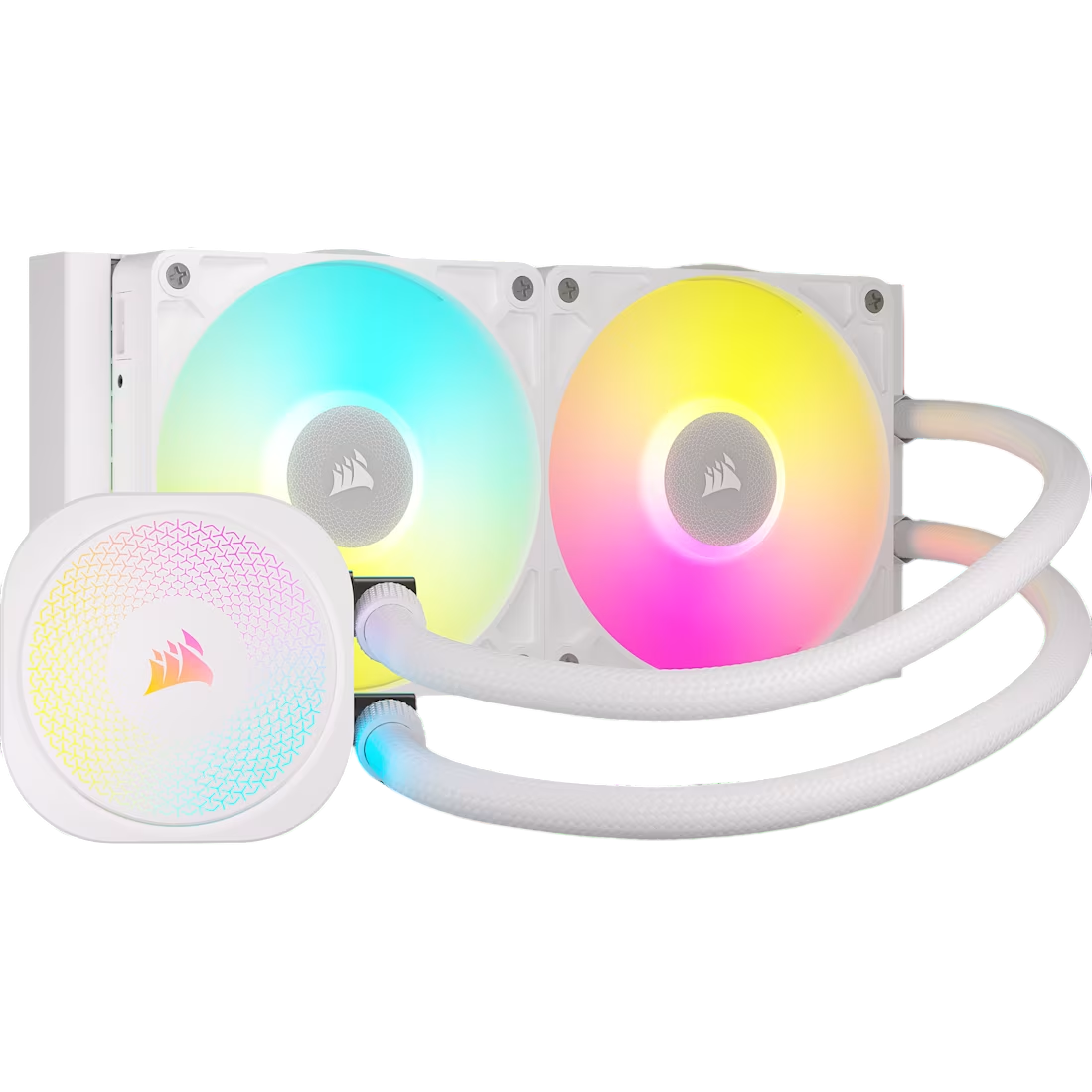 Система жидкостного охлаждения/ Water Cooling System Corsair iCUE LINK TITAN 240 RX RGB (240mm, White, RGB/ Fans: 2x120mm, 73.5CFM, 36dBA, 2100RPM/ S: 1851, 1700, AM5, AM4) (CW-9061020-WW)