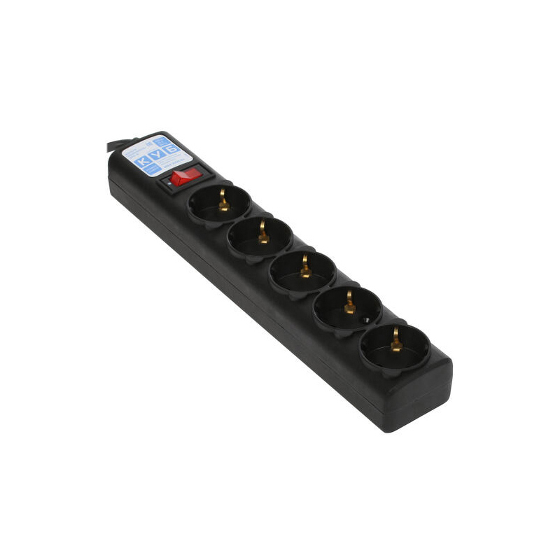 Фильтр-удлинитель Power Cube 1,9м д/подкл. к UPS(C14) 5 роз., 10А черный/граффит/ Surge protector Power Cube 1.9m for conn. to UPS(C14) 5 outlets, 10A black/graffite (SPG5-B2)