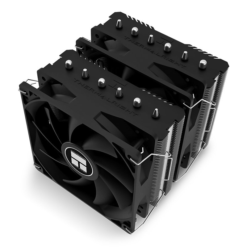 Кулер для процессора/ Thermalright Peerless Assassin 120 SE Black (4-pin PWM, 155mm, Ni/Cu, 6x6mm, 2x120mm, 66.17CFM, 25.6dBA, 1550RPM, S: 1200, 1700, 1851, 115X, AM4, AM5, silver, black) (PA120-SE-BL)