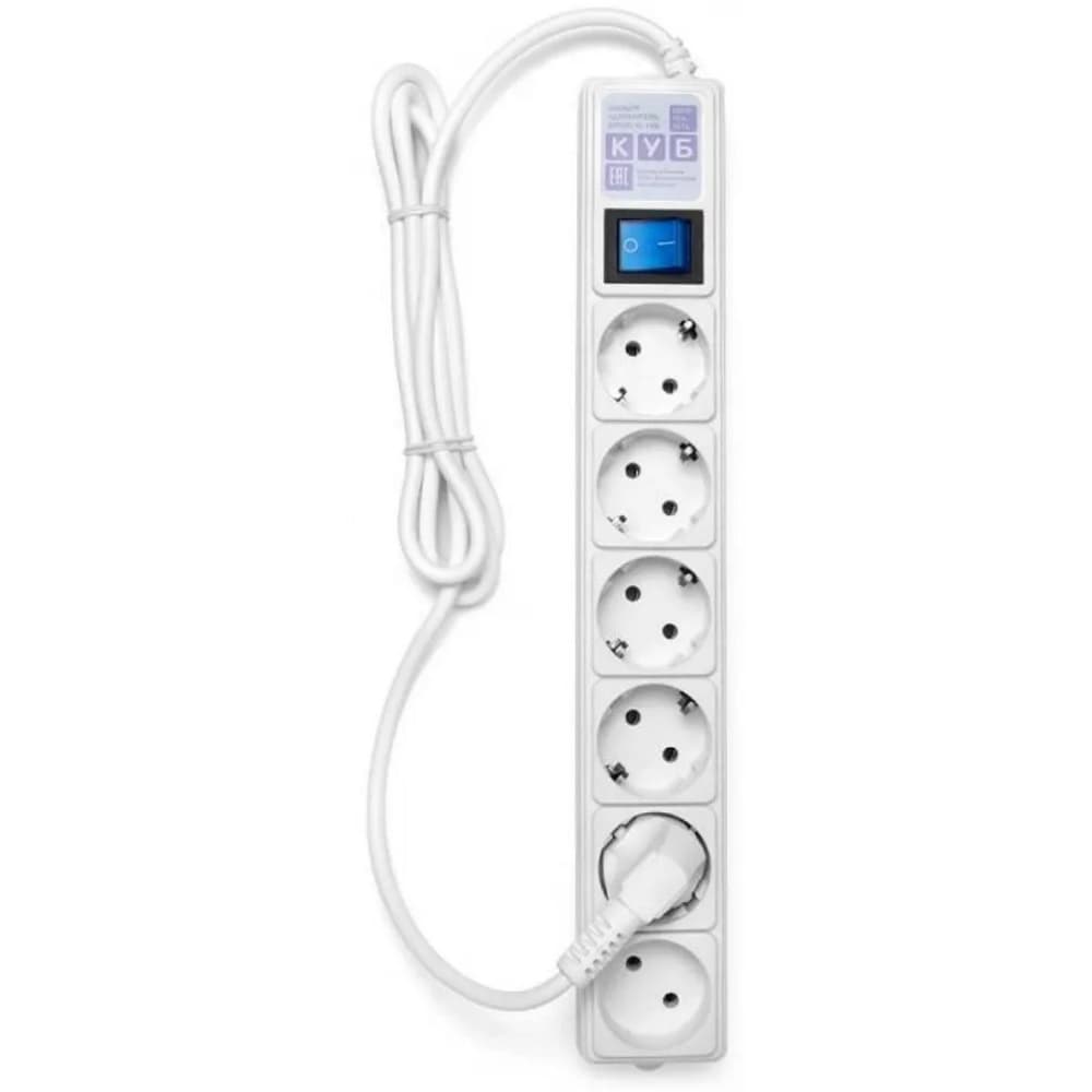 Сетевой фильтр Power Cube 3 м 6 розеток (SPG(5+1)-16B-3М)