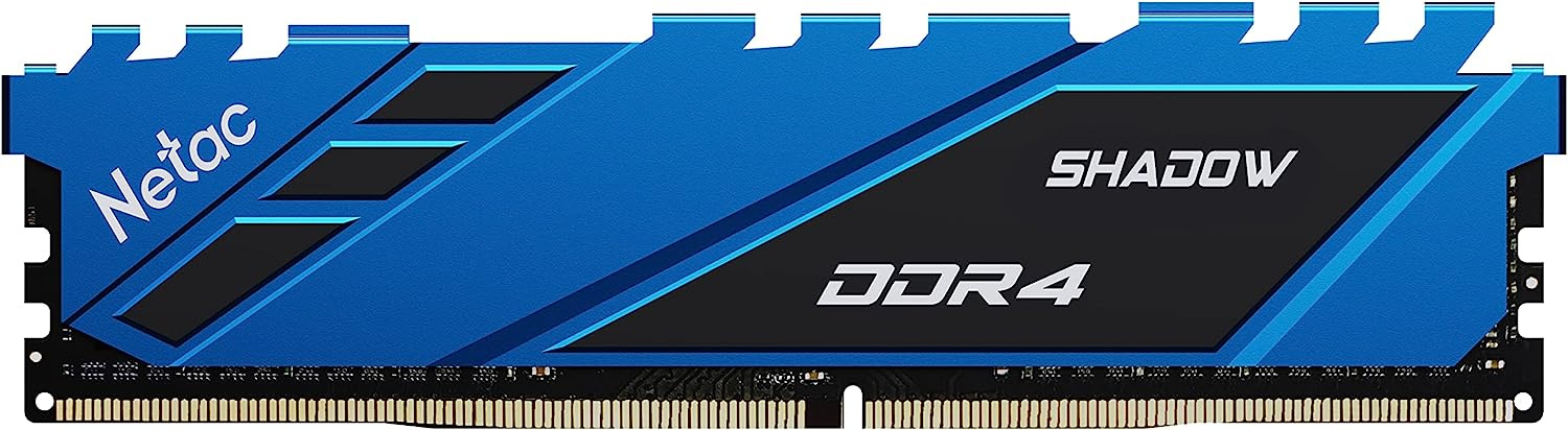 DDR 4 DIMM 8Gb PC25600, 3200Mhz, Netac Shadow NTSDD4P32SP-08B C16 Blue, с радиатором