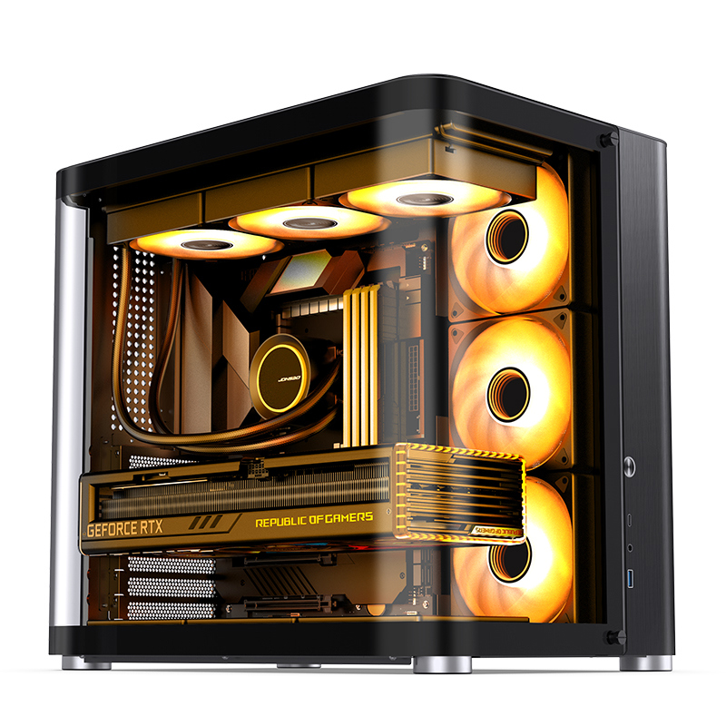 Корпус без блока питания/ JONSBO TK-2, Midi-Tower, TG, no fans, 1xUSB-A 3.2 + 1xUSB-C 3.2, ATX, mATX, mITX Black (TK-2 BLACK)
