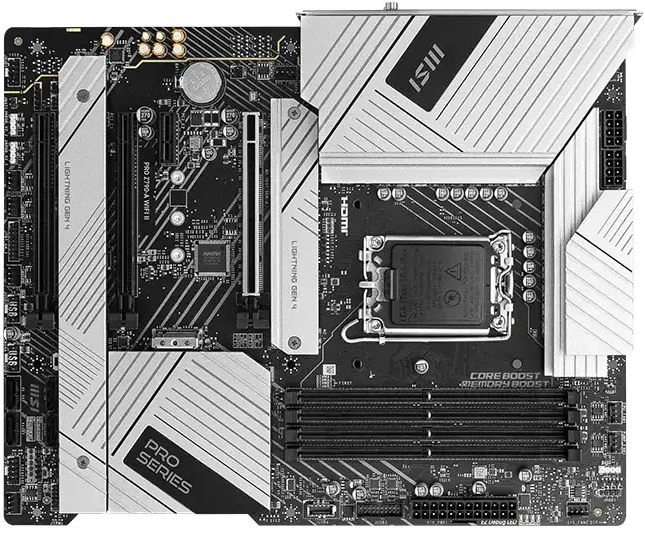 Материнская плата MSI PRO Z790-A WIFI II Soc-1700 Intel Z790 4xDDR5 ATX AC`97 8ch(7.1) 2.5Gg RAID+HDMI+DP