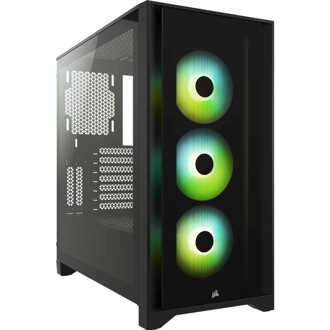 Корпус без блока питания/ Case Corsair iCUE 4000X RGB, Midi-Tower, TG, 3x120mm RGB, 1xUSB-A 3.2, 1xUSB 3.2 Type-C, E-ATX, ATX, mATX, mITX Black (CC-9011204-WW)