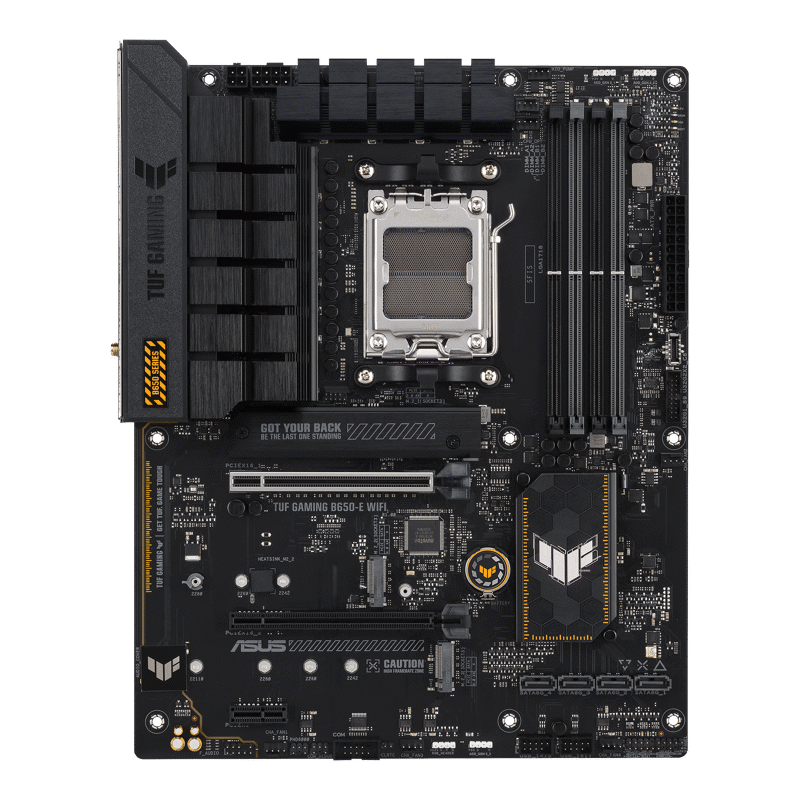 Материнская плата ASUS TUF GAMING B650-E WIFI, AM5, B650, 4*DDR5, 4*SATA, 3*M.2, 4*USB 3.2, 3*USB 2.0, Type-C, 3*PCIx16, 1*PCIx1, DP+HDMI, ATX (90MB1GT0-M0EAY0)