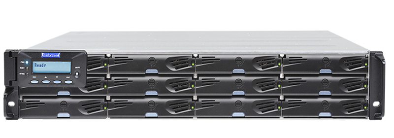 EonStor DS 3000 Gen2 2U/ 12bay,dual redundant subsystem 2x12Gb/ s SAS,8x1Gbe,+4 host boards,2x4GB,2x(PSU+FAN Module),2x(SuperCap+FlashModule),12xdrive trays,1xRackmount kit (ESDS 3012RUC-C) (DS3012RUC000C-8U30)