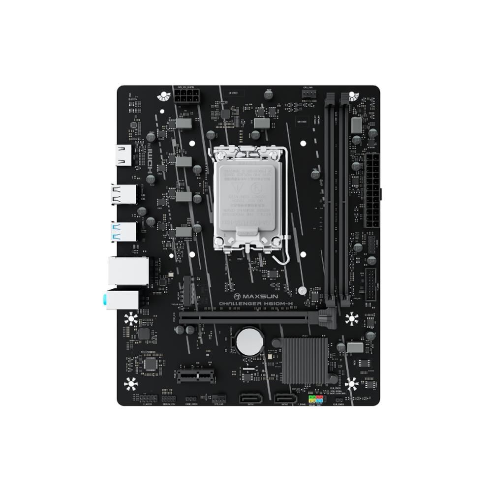 Материнская плата Maxsun MS-Challenger H610M-H V1 H610, LGA1700, 2*DDR4, 1*PCIEx16, 1*PCIEx1, 1*M.2, 4*USB3.2Gen1, 6*USB2.0, 2*SATA3.0, 1G, HDMI, M-ATX, RTL (6940709662175)