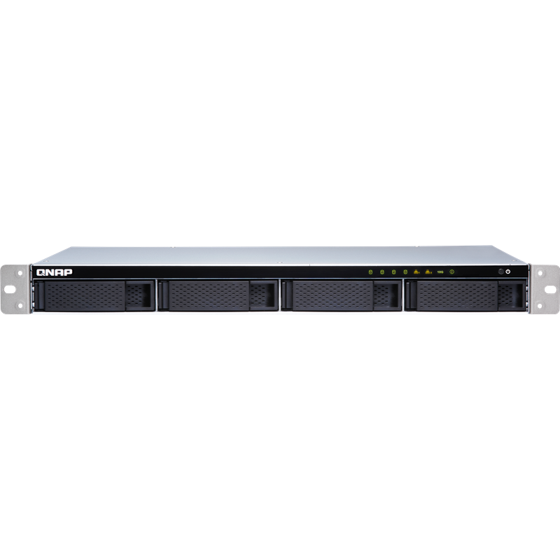 channel QNAP TS-431XeU-8G NAS 4 HDD trays, 10 GbE SFP+, rackmount, 1 PSU. ARM 4-core Cortex-A15 Annapurna Labs AL-314 1,7 GHz, 8 GB. W/ o rail kit RAIL-B02