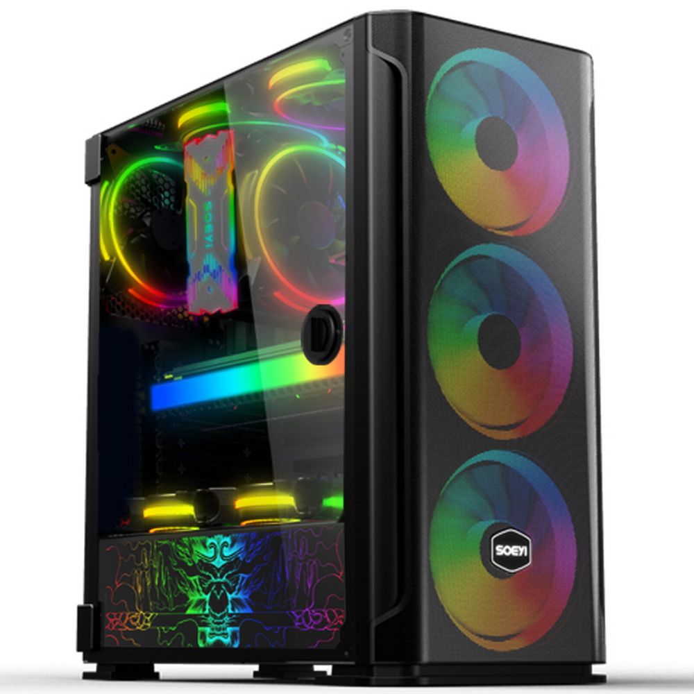 Корпус SOEYI «AX1-B10 SOEYI ATX case with black coating front panel with flat small mesh, without»