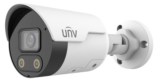 Uniview Видеокамера IP цилиндрическая, 1/ 2.7" 4 Мп КМОП @ 30 к/ с, ИК-подсветка и тревожная подсветка видимого спектра до 30м., LightHunter 0.003 Л (IPC2124SB-ADF28KMC-I0)