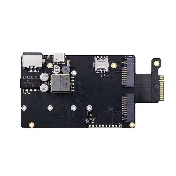 M2X Extension Board M2X Extension Board for VIM3 &amp; Edge-V, PoE Ethernet/ NVMe SSD/ 4G LTE, KM2X-V-001