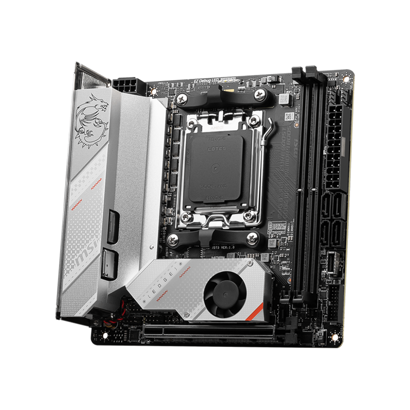 Материнская плата/ MB MSI AMD B650 sAM5, 2xDDR5(128GB), HDMI 2.1, 1xPCIe 4.0x16, 1xLAN (2.5GbE), Wi-Fi, BT, 4xSATA 6Gb/s, 2xM.2, 1xUSB-C, 5xUSB 3.2, mini ITX (MPG B650I EDGE WIFI)