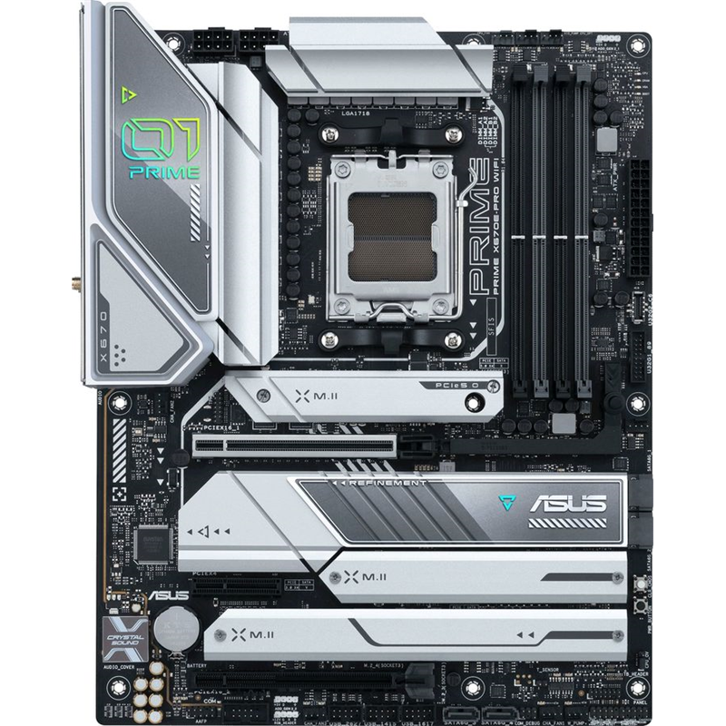 Материнская плата ASUS PRIME X670E-PRO WIFI, Socket AM5, X670, 4*DDR5, HDMI+DP, 4xSATA3 + RAID, M2, Audio, Gb LAN, USB 3.2, USB 2.0, ATX (90MB1BL0-M0EAY0)