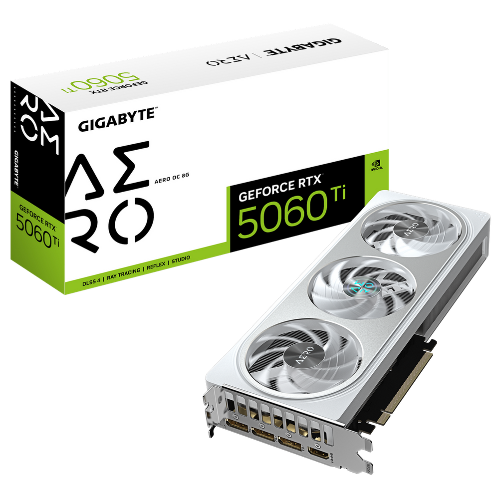 Видеокарта Gigabyte RTX5060Ti AERO OC 8GB GDDR7 128bit 3xDP HDMI 3FAN RTL (GV-N506TAERO OC-8GD)