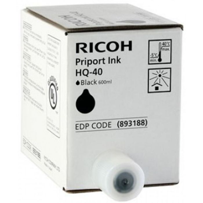 Чернила для дупликатора тип HQ40 черные (5 картриджей*600мл)/ RICOH PRIPORT BLACK INK HQ40( 5 картриджей*600мл) (817225)