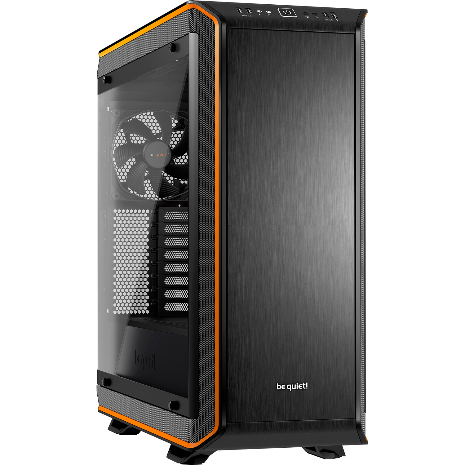 Корпус ПК без блока питания/ Case be quiet! DARK BASE PRO 900 rev.2, Full-Tower, TG, 3x140mm, 3xUSB-A 3.2, 1xUSB 3.2 Type-C, E-ATX, ATX, mATX, mITX Black/Orange (BGW14)