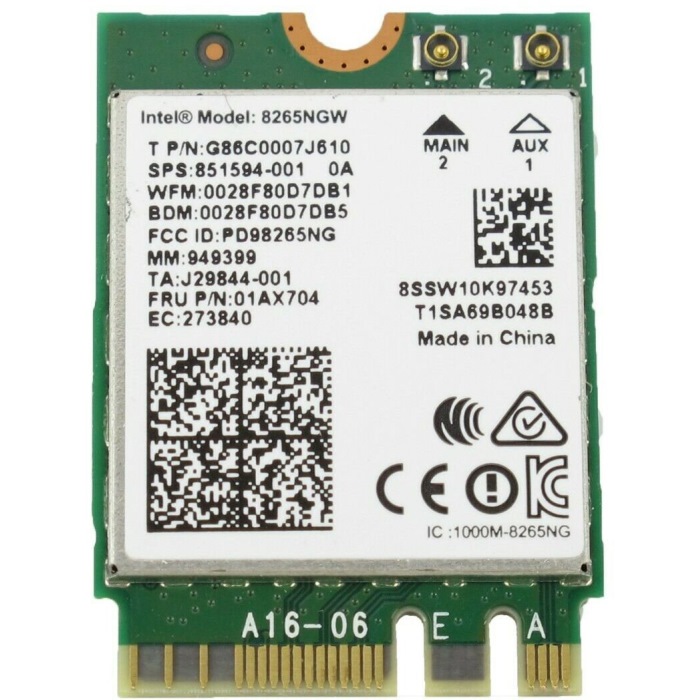 Плата сетевого контроллера/ Intel Wi-Fi 6 AX201, 2230, 2x2 AX+BT, No vPro, 985855 (AX201.NGWG.NVW)