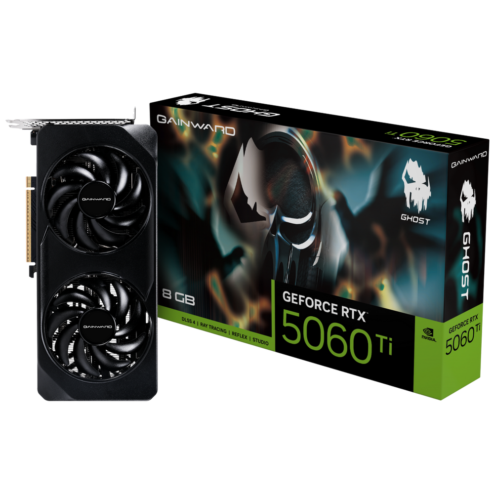 Видеокарта Gainward RTX5060Ti GHOST 8GB GDDR7 128bit 3xDP HDMI 2FAN RTL (NE7506T019P1-GB2062B)