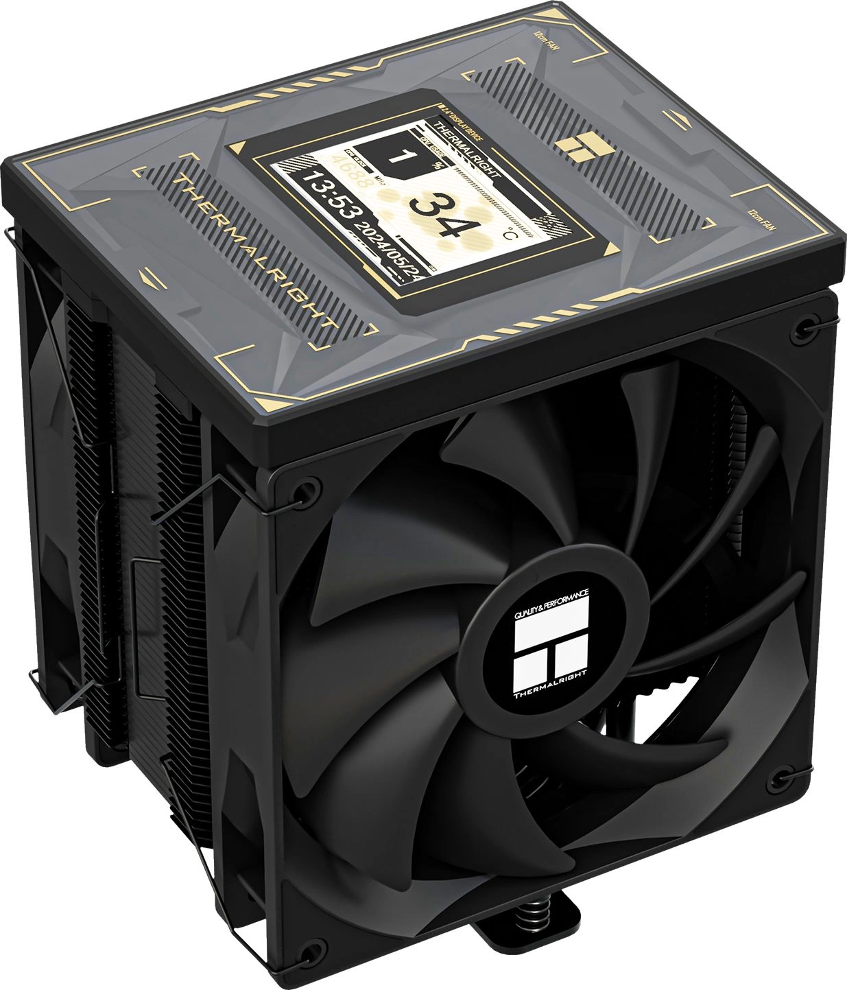 Устройство охлаждения(кулер) Thermalright Burst Assassin Vision 120 Soc-AM5/AM4/1200/1700/1851 черный 4-pin 25.6dB Al+Cu LCD Ret (BA120-VISION-BL)