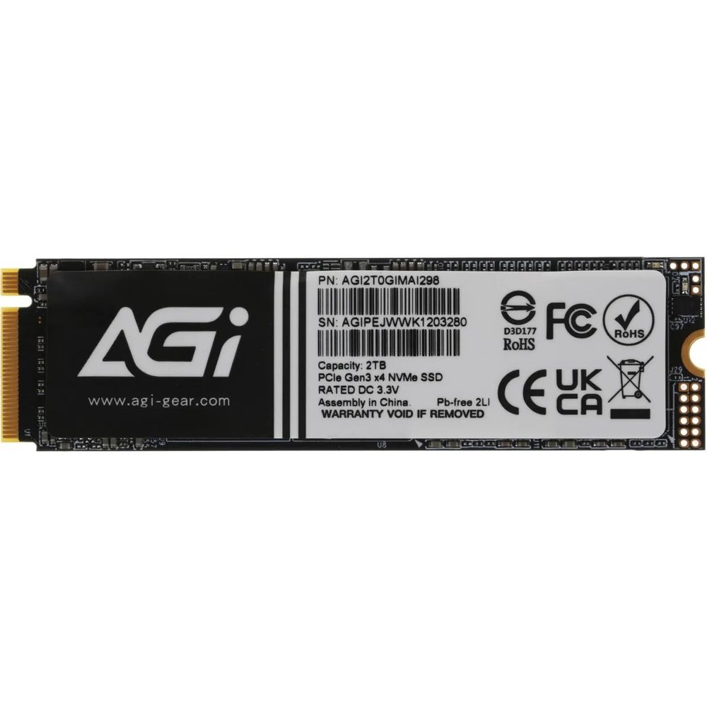 Твердотельный накопитель SSD AGI AI298 M.2 PCIe 2TB RETAIL-Color Box (AGI2T0GIMAI298-CB)