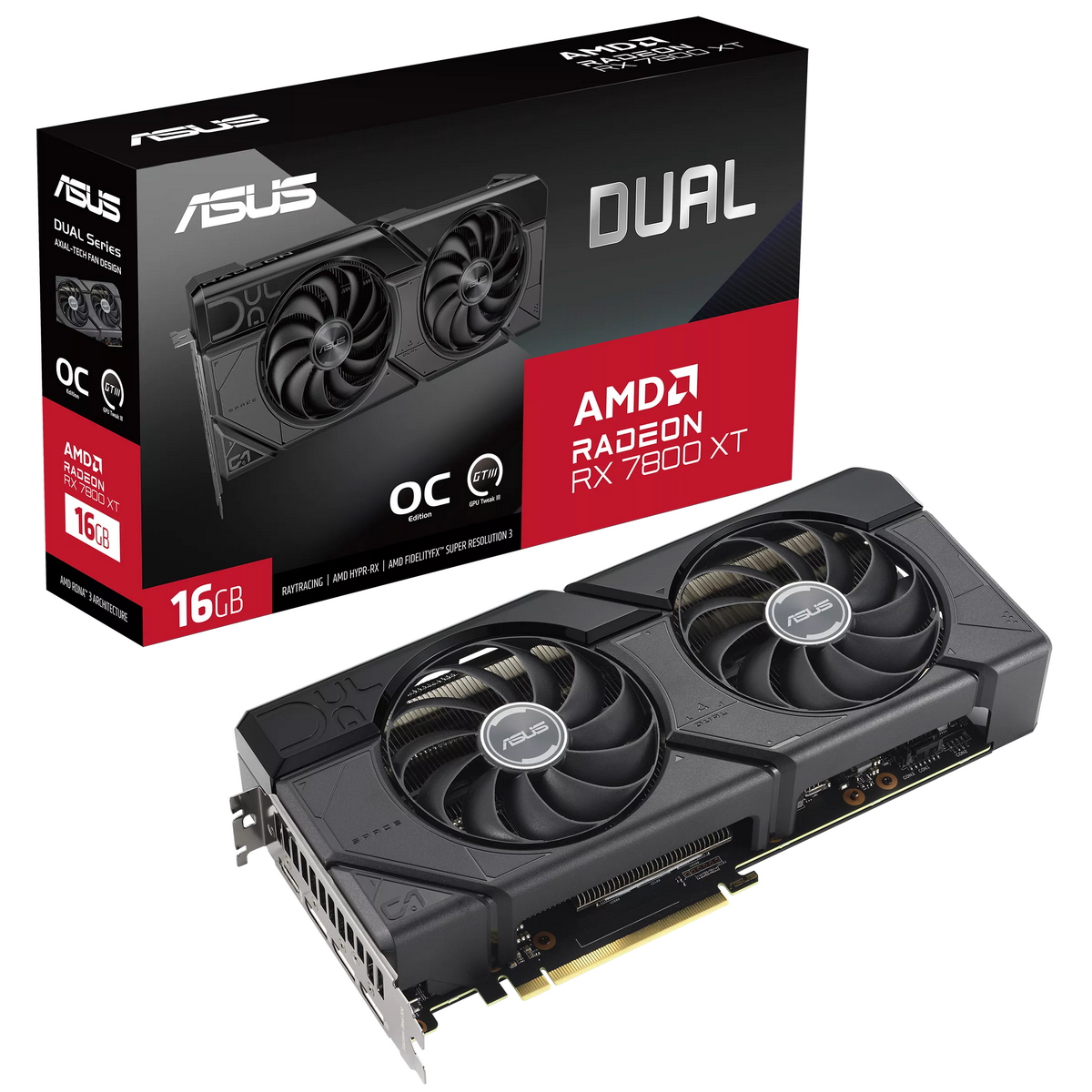 DUAL-RX7800XT-O16G / RX7800XT,HDMI*1,DP*3,16G,D6 (90YV0JJ1-M0NA00)