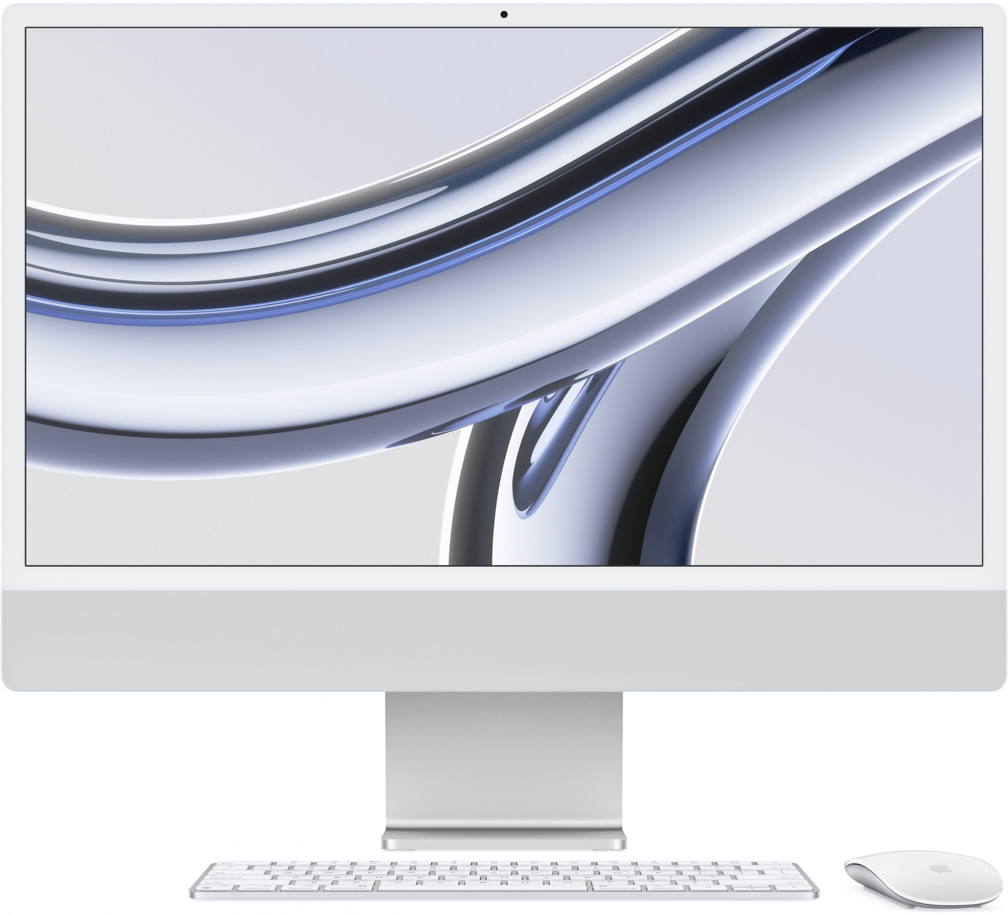 Моноблок Apple iMac A2874 24" 4.5K M3 8 core (4.05) 8Gb SSD256Gb 8 core GPU macOS WiFi BT 143W клавиатура мышь Cam серебристый 4480x2520 (Z195000C9)