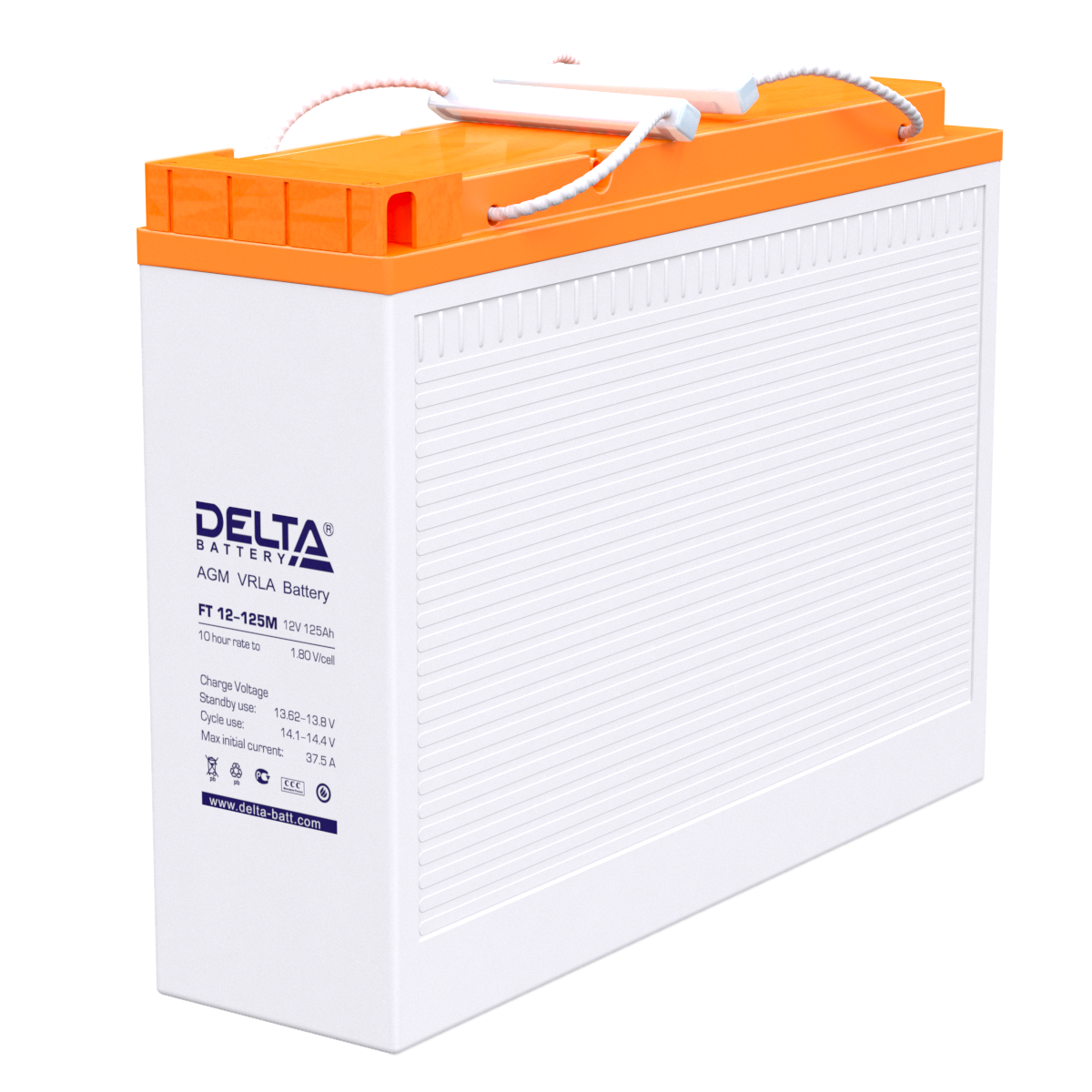 Батарея DELTA серия FT-M, FT 12-125 М, напряжение 12В, емкость 125Ач (разряд 10 часов), макс. ток разряда (5 сек.) 950А, макс. ток заряда 37.5А, свинцово- (FT 12-125 M)